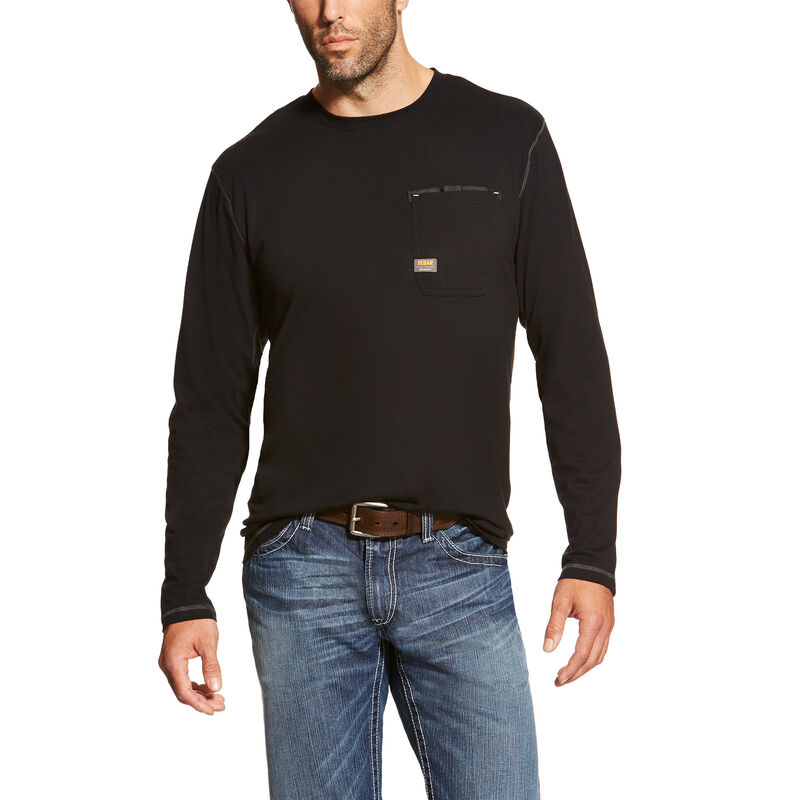 Ariat T-Shirts Herren - Rebar Workman Schwarz ( OZQXI-9465 )